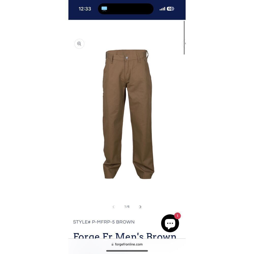 New Forge Fr Men's Brown Canvas Pant 32x30